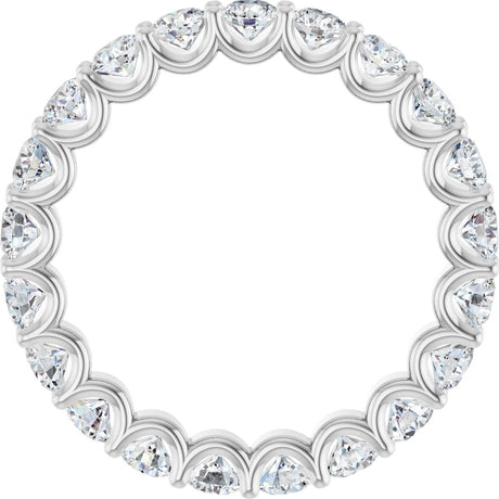Platinum Round Lab-Grown Diamond Shared U-Prong Eternity Band – 3 mm Stones - view 2