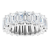 Platinum Emerald Lab-Grown Diamond Shared U-Prong Eternity Band – 6x4 mm Stones - view 3