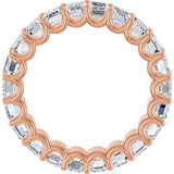 14K Gold Emerald Lab-Grown Diamond Shared U-Prong Eternity Band – 5x3 mm Stones - Rose Gold - view 2