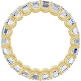 14K Gold Emerald Lab-Grown Diamond Shared U-Prong Eternity Band – 5x3 mm Stones - Yellow Gold - view 2