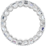 Platinum Emerald Lab-Grown Diamond Shared U-Prong Eternity Band – 5x3 mm Stones - view 2