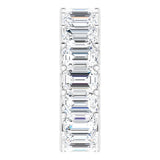 Platinum Emerald Lab-Grown Diamond Shared U-Prong Eternity Band – 6x4 mm Stones - view 4