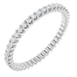 Platinum Round Natural Diamond Shared U-Prong Eternity Band – 2.5 mm Stones