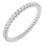 14K Gold Round Natural Diamond Shared U-Prong Eternity Band – 2.5 mm Stones - White Gold