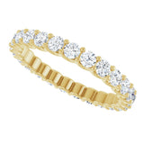 14K Gold Round Lab-Grown Diamond Shared U-Prong Eternity Band – 2.5 mm Stones - Yellow Gold - view 5