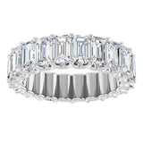 Platinum Emerald Lab-Grown Diamond Shared U-Prong Eternity Band – 5x3 mm Stones - view 3