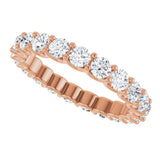 14K Gold Round Lab-Grown Diamond Shared U-Prong Eternity Band – 3 mm Stones - Rose Gold - view 5