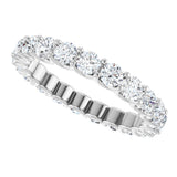 Platinum Round Lab-Grown Diamond Shared U-Prong Eternity Band – 3 mm Stones - view 5