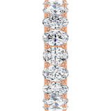 14K Gold Oval Lab-Grown Diamond Shared U-Prong Eternity Band – 6x4 mm Stones - Rose Gold - view 4