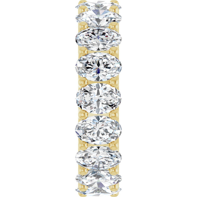 14K Gold Oval Lab-Grown Diamond Shared U-Prong Eternity Band – 6x4 mm Stones - Yellow Gold - view 4
