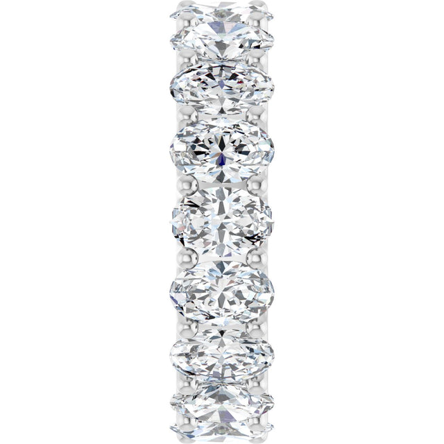 Platinum Oval Lab-Grown Diamond Shared U-Prong Eternity Band – 6x4 mm Stones - view 4