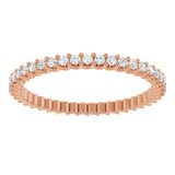 14K Gold Round Natural Diamond Shared U-Prong Eternity Band – 2.5 mm Stones - Rose Gold - view 3