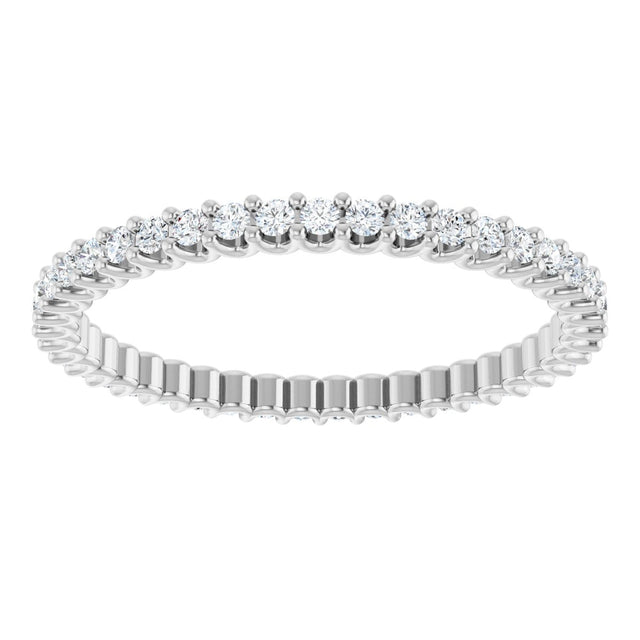 Platinum Round Natural Diamond Shared U-Prong Eternity Band – 2.5 mm Stones - view 3