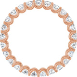 14K Gold Round Lab-Grown Diamond Shared U-Prong Eternity Band – 2.5 mm Stones - Rose Gold - view 2