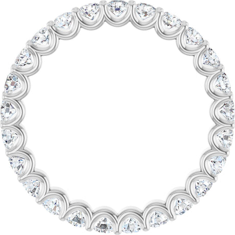 Platinum Round Lab-Grown Diamond Shared U-Prong Eternity Band – 2.5 mm Stones - view 2