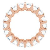 14K Gold Emerald Lab-Grown Diamond Shared U-Prong Eternity Band – 6x4 mm Stones - Rose Gold - view 2