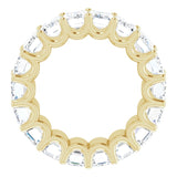 14K Gold Emerald Lab-Grown Diamond Shared U-Prong Eternity Band – 6x4 mm Stones - Yellow Gold - view 2