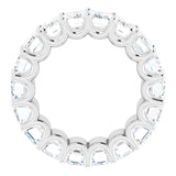 Platinum Emerald Lab-Grown Diamond Shared U-Prong Eternity Band – 6x4 mm Stones - view 2