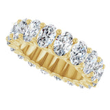 14K Gold Oval Lab-Grown Diamond Shared U-Prong Eternity Band – 6x4 mm Stones - Yellow Gold - view 5
