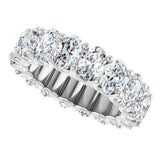 Platinum Oval Lab-Grown Diamond Shared U-Prong Eternity Band – 6x4 mm Stones - view 5