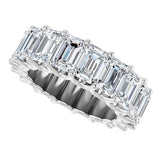 Platinum Emerald Lab-Grown Diamond Shared U-Prong Eternity Band – 6x4 mm Stones - view 5