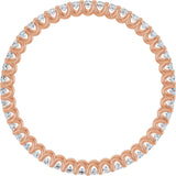 14K Gold Round Natural Diamond Shared U-Prong Eternity Band – 2.5 mm Stones - Rose Gold - view 2