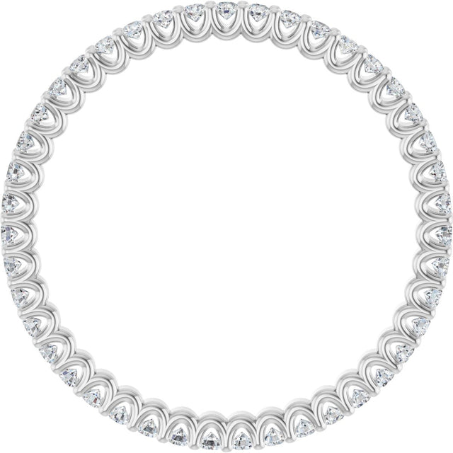 Platinum Round Natural Diamond Shared U-Prong Eternity Band – 2.5 mm Stones - view 2