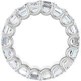 Platinum Emerald Lab-Grown Diamond Shared U-Prong Eternity Band – 6x4 mm Stones - view 2