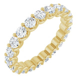 14K Gold Round Lab-Grown Diamond Shared U-Prong Eternity Band – 3 mm Stones - Yellow Gold