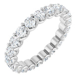 Platinum Round Natural Diamond Shared U-Prong Eternity Band – 3 mm Stones
