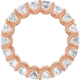 14K Gold Oval Lab-Grown Diamond Shared U-Prong Eternity Band – 6x4 mm Stones - Rose Gold - view 2