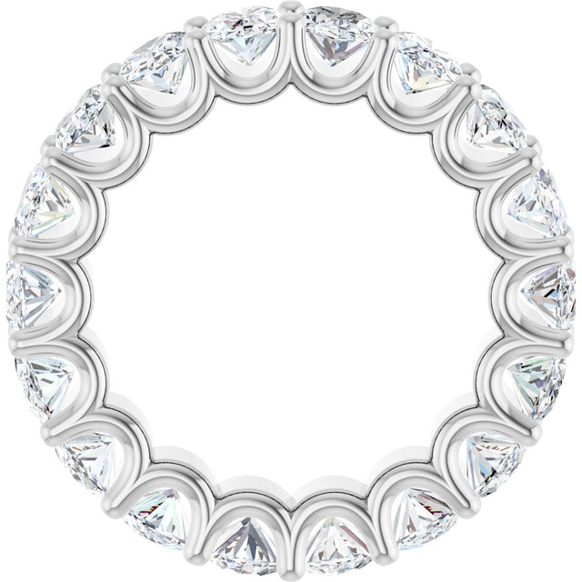 Platinum Oval Lab-Grown Diamond Shared U-Prong Eternity Band – 6x4 mm Stones - view 2