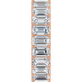 14K Gold Emerald Lab-Grown Diamond Shared U-Prong Eternity Band – 5x3 mm Stones - Rose Gold - view 4