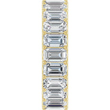 14K Gold Emerald Lab-Grown Diamond Shared U-Prong Eternity Band – 5x3 mm Stones - Yellow Gold - view 4