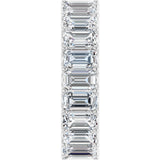 Platinum Emerald Natural Diamond Shared U-Prong Eternity Band – 5x3 mm Stones - view 4