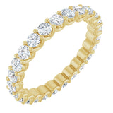 14K Gold Round Natural Diamond Shared U-Prong Eternity Band – 2.5 mm Stones - Yellow Gold
