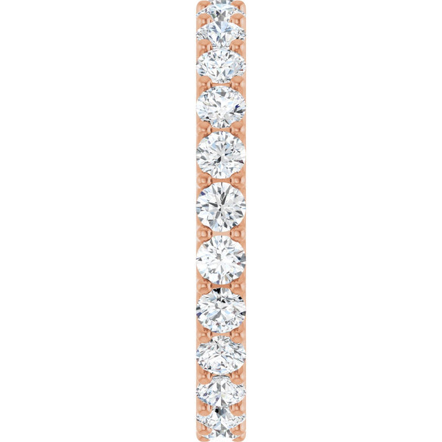 14K Gold Round Lab-Grown Diamond Shared U-Prong Eternity Band – 2.5 mm Stones - Rose Gold - view 4