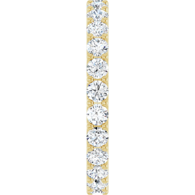 14K Gold Round Lab-Grown Diamond Shared U-Prong Eternity Band – 2.5 mm Stones - Yellow Gold - view 4