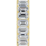14K Gold Emerald Lab-Grown Diamond Shared U-Prong Eternity Band – 6x4 mm Stones - Yellow Gold - view 4