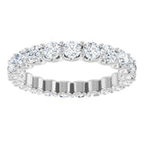 Platinum Round Lab-Grown Diamond Shared U-Prong Eternity Band – 3 mm Stones - view 3