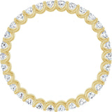 14K Gold Round Natural Diamond Shared U-Prong Eternity Band – 2 mm Stones - Yellow Gold - view 2