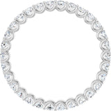 Platinum Round Lab-Grown Diamond Shared U-Prong Eternity Band – 2 mm Stones - view 2