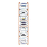 14K Gold Emerald Lab-Grown Diamond Shared U-Prong Eternity Band – 5x3 mm Stones - Rose Gold - view 4