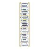 14K Gold Emerald Lab-Grown Diamond Shared U-Prong Eternity Band – 5x3 mm Stones - Yellow Gold - view 4
