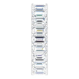 Platinum Emerald Lab-Grown Diamond Shared U-Prong Eternity Band – 5x3 mm Stones - view 4