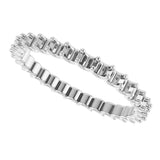 Platinum Round Lab-Grown Diamond Shared U-Prong Eternity Band – 2 mm Stones - view 5