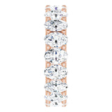 14K Gold Oval Natural Diamond Shared U-Prong Eternity Band – 6x4 mm Stones - Rose Gold - view 4