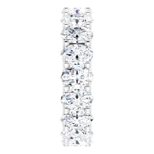 Platinum Oval Lab-Grown Diamond Shared U-Prong Eternity Band – 6x4 mm Stones - view 4