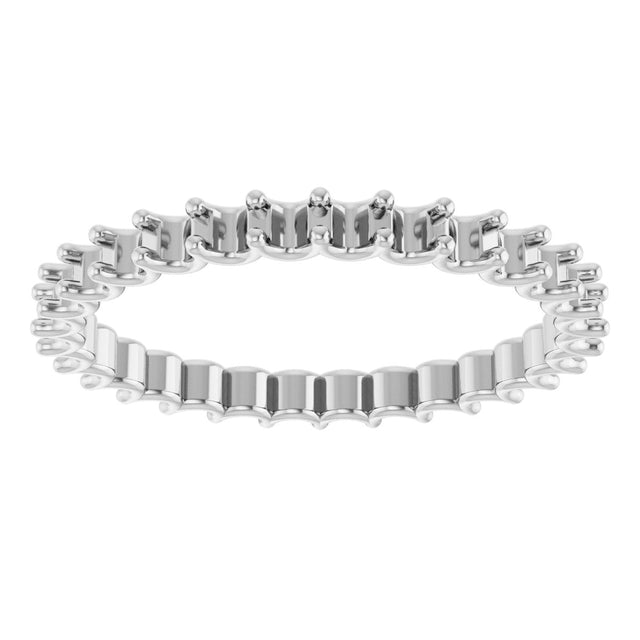 Platinum Round Lab-Grown Diamond Shared U-Prong Eternity Band – 2 mm Stones - view 3