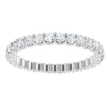 Platinum Round Lab-Grown Diamond Shared U-Prong Eternity Band – 2 mm Stones - view 3